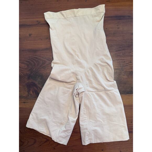 Spanx Womens Higher Power Shorts Beige High Waisted Shaping Short Sz M 2745 NEW - Picture 2 of 6